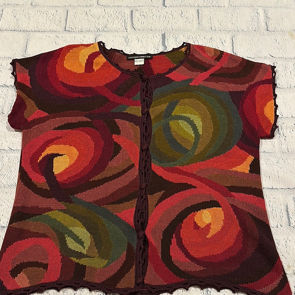 Peruvian Connection Multicolor Abstract Sweater - Picture 10 of 10